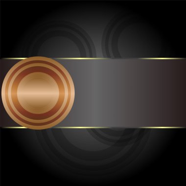 Golden circular abstract motion on vintage background clipart