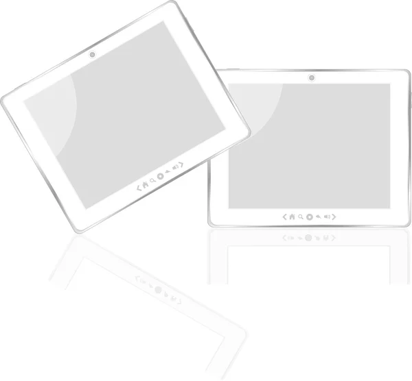 Comprimé vecteur blanc pc avec écran blanc isolé — Image vectorielle
