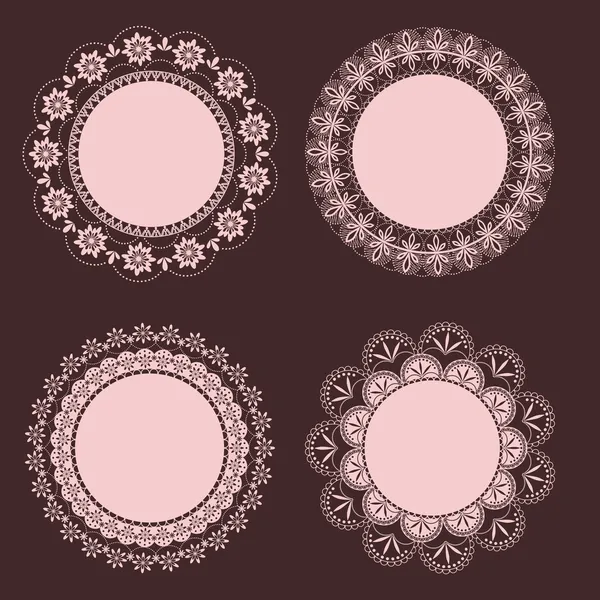 Set of vintage floral frame — Stock Vector