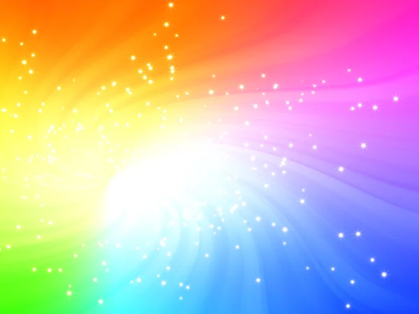 Mousserend, ster op kleurrijke burst achtergrond — Stockfoto