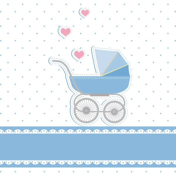 New baby boy shower invitation card — Stock Vector
