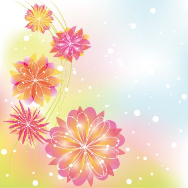 Abstract springtime colorful flower clipart