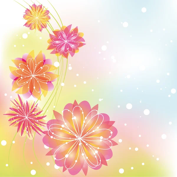 抽象的春天炫彩花卉 — 图库矢量图片