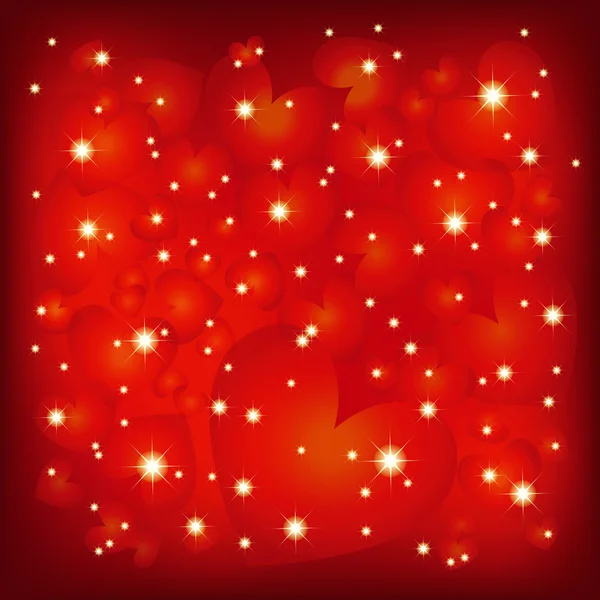 Αφηρημένη Αγίου Βαλεντίνου sparkly κόκκινο φόντο σχήμα καρδιάς — Διανυσματικό Αρχείο