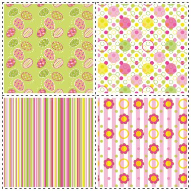 Set of Easter holiday seamless pattern clipart