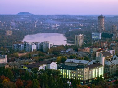 Donetsk in the evening clipart