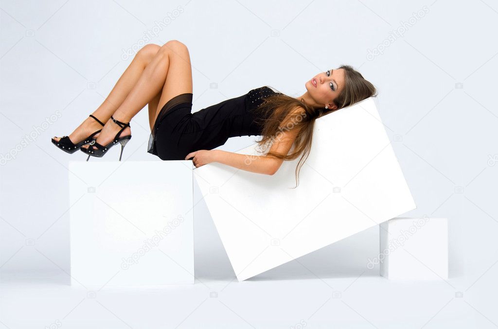 Girl on the cube