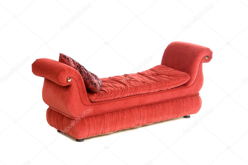 Red Sofa in a retro-style isolated