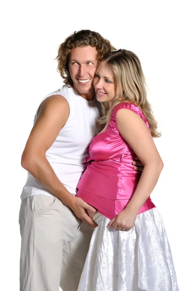 Moda joven pareja esperando un bebé —  Fotos de Stock