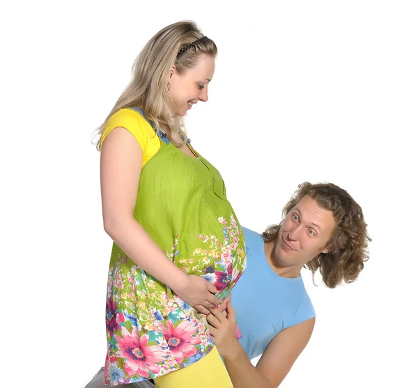 Casal de moda esperando um bebê 1 — Fotografia de Stock