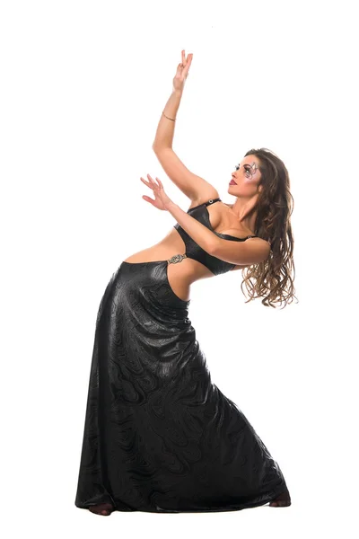 Сексуальная брюнетка-танцовщица с лицом 5 лет — стоковое фото