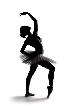 Beautiful shadow silhouette of ballerina 1 clipart