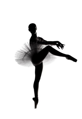 Beautiful shadow silhouette of ballerina 5 clipart