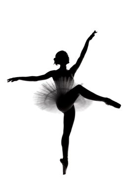 Beautiful shadow silhouette of ballerina 7 clipart