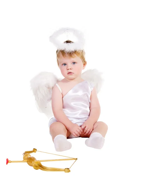 St. Valentine 's day angel boy with bow and arrows 1 — стоковое фото