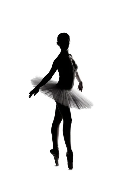 美丽的影子轮廓的芭蕾舞女演员 3 — 图库照片