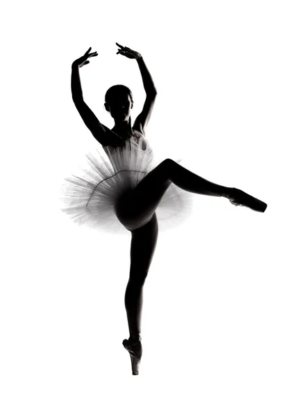 Bela silhueta de sombra de bailarina 6 — Fotografia de Stock