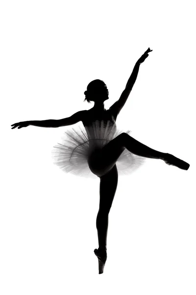 Schöne Schattensilhouette der Ballerina 7 — Stockfoto