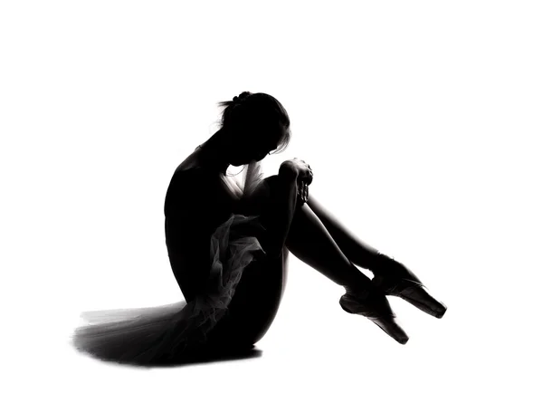 Beautiful shadow silhouette of ballerina 8 — Stock Photo, Image