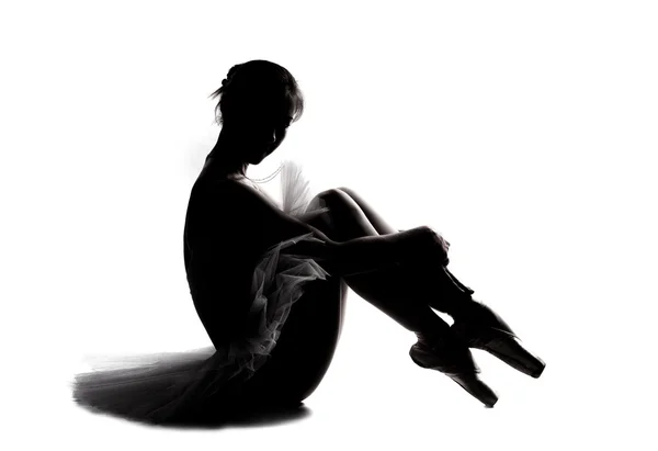 Vacker skugga silhuetten av ballerina 9 — Stockfoto