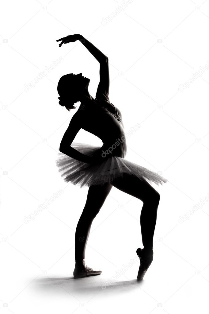 Beautiful shadow silhouette of ballerina 1