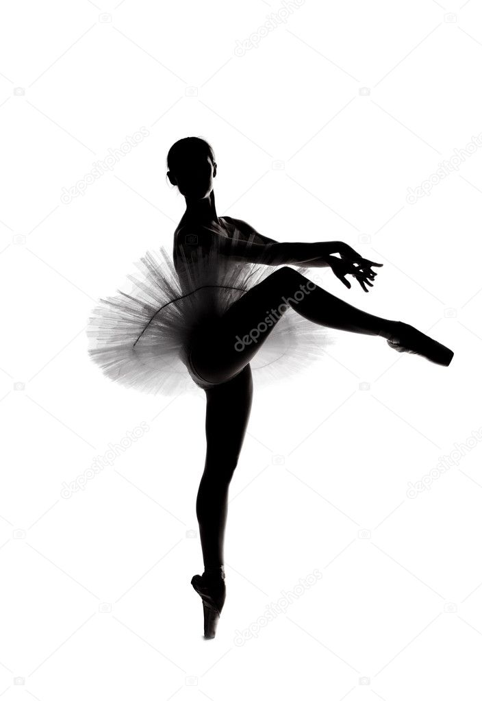 Beautiful shadow silhouette of ballerina 5