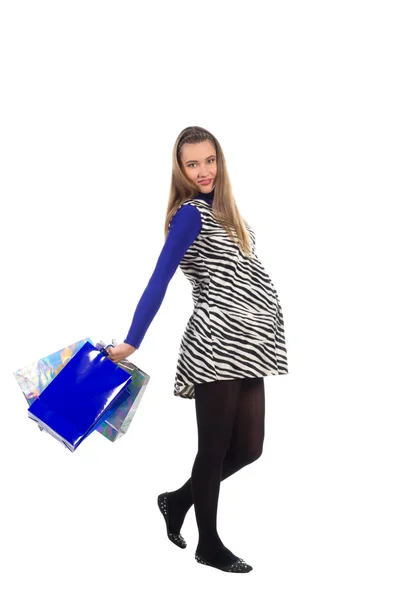 Schöne schwangere Frau beim Einkaufen 1 — Stockfoto