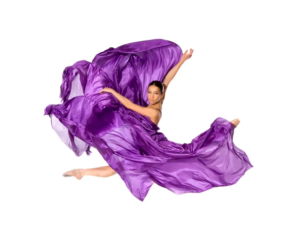 Balettdansare i flygande klänning — Stockfoto