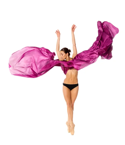 Balettdansare i flygande klänning — Stockfoto