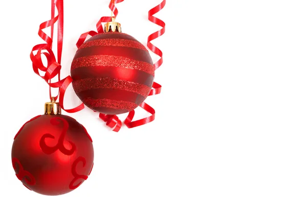 Red Christmas baubles — Stock Photo, Image