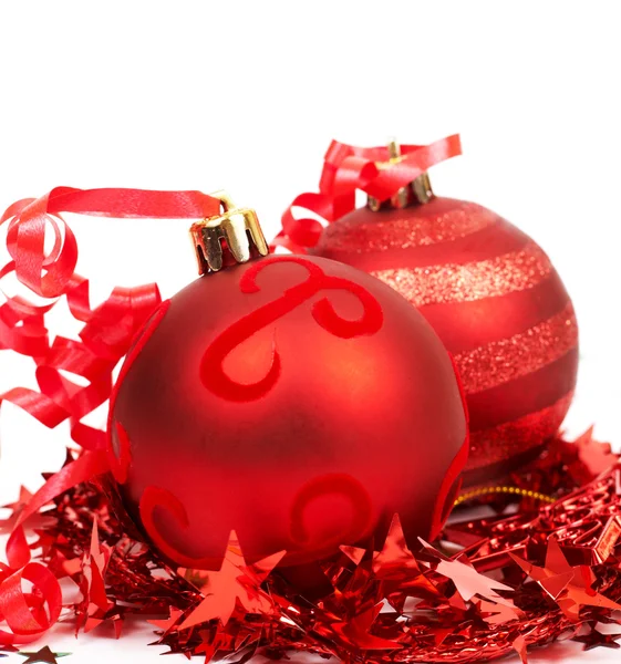 Red Christmas baubles Stock Image