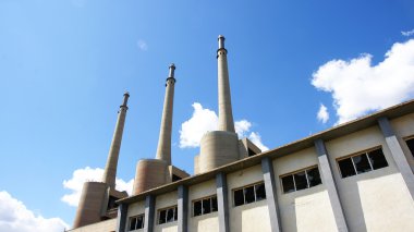 Thermal power station of three chimneys clipart