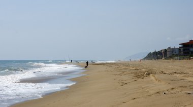 Panoramic of Castelldefels's beach clipart