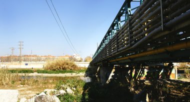 Railway bridge on the river Besós