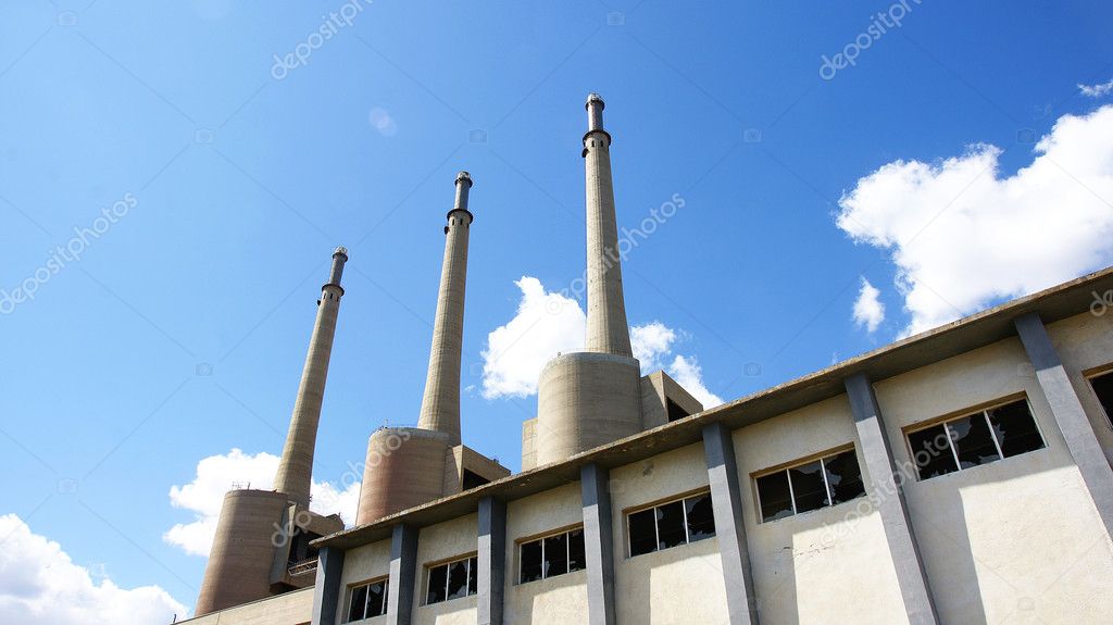 Thermal power station of three chimneys