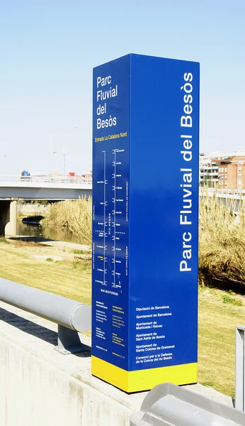 Signposting in the Parc Fluvial of the Besós — Stock fotografie