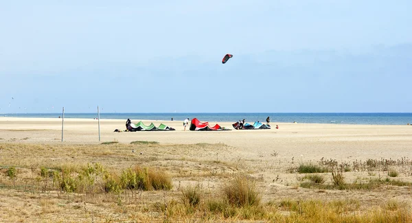 Κάνεις kite surfing στα Κάστελλντεφελς, Βαρκελώνη — Φωτογραφία Αρχείου