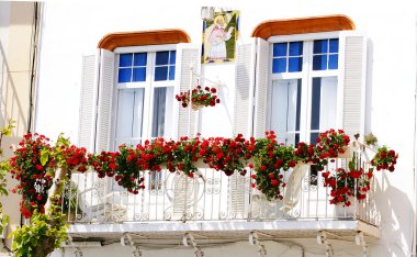 Balcony with flowers clipart