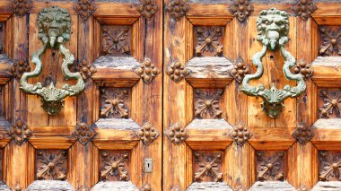 Door of the Palau del Mar in Sitges clipart