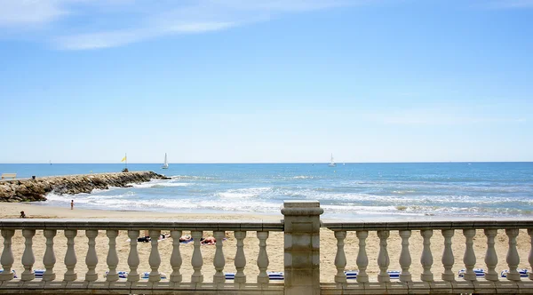 stock image Panoramic of Sitges's beach