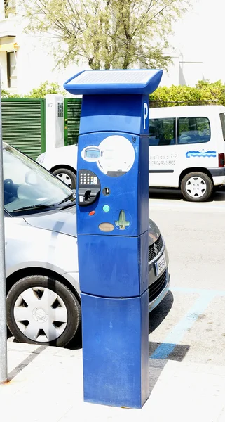 Parkovací automat v sitges je ulice — Stock fotografie