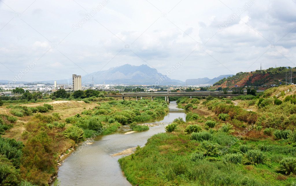 Panoramic of Llobregat river
