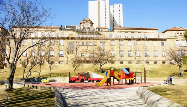 stock image Building and playpark