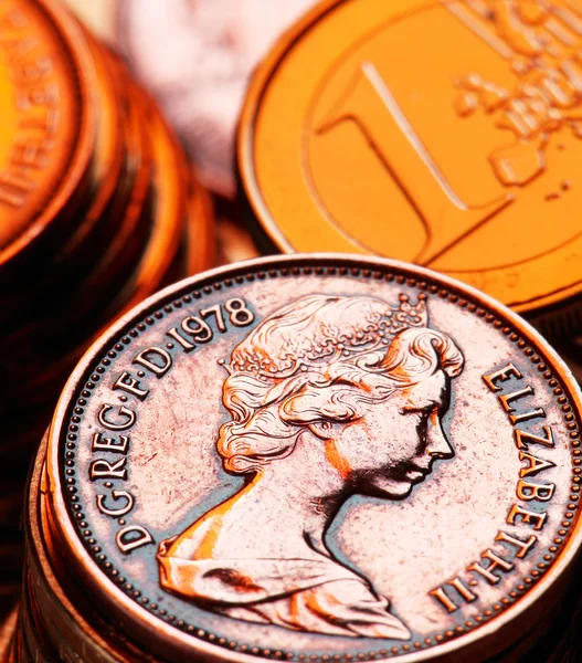 Pence, Euro, — Stockfoto