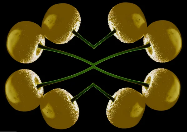 Symmetry yellow cherry — Stock Photo, Image