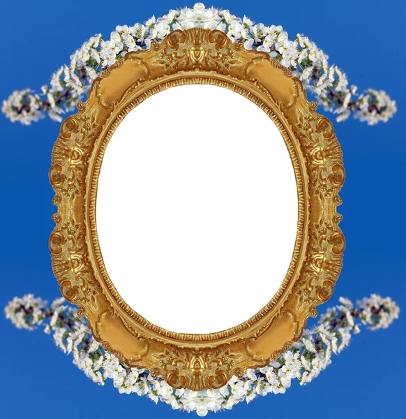 Круговая золотая рама — стоковое фото