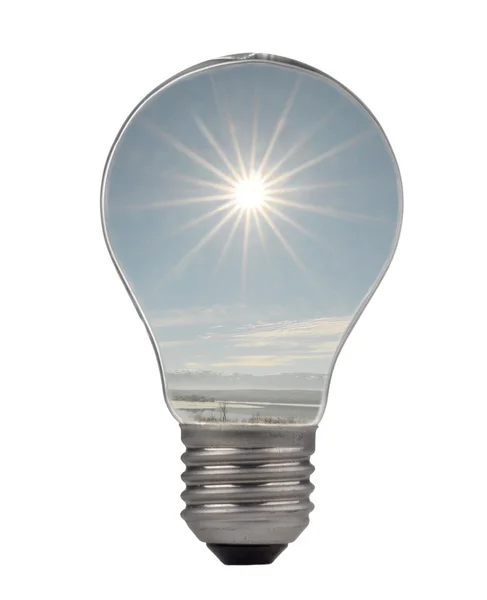 Sun bulb on a white background — Stock Photo, Image