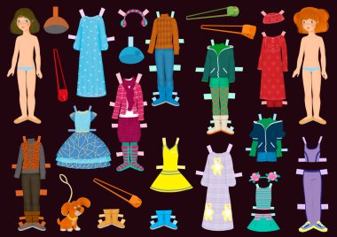 Paper dolls clipart