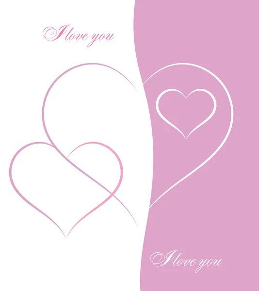 白色和粉红色的爱 — 图库矢量图片