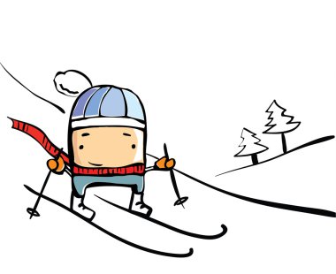 Winter sport, skiing clipart